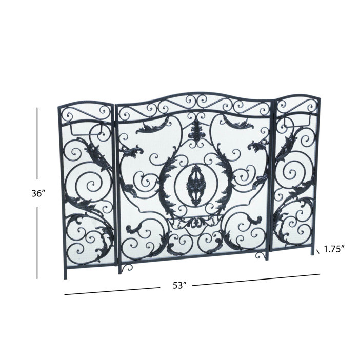 Fleur De Lis Living Almaden Iron Fireplace Screen & Reviews Wayfair